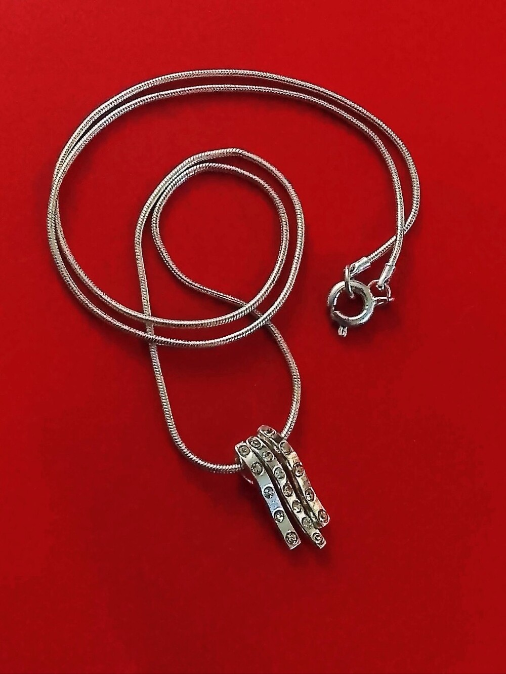 Triple Silver Bar Pendant Necklace